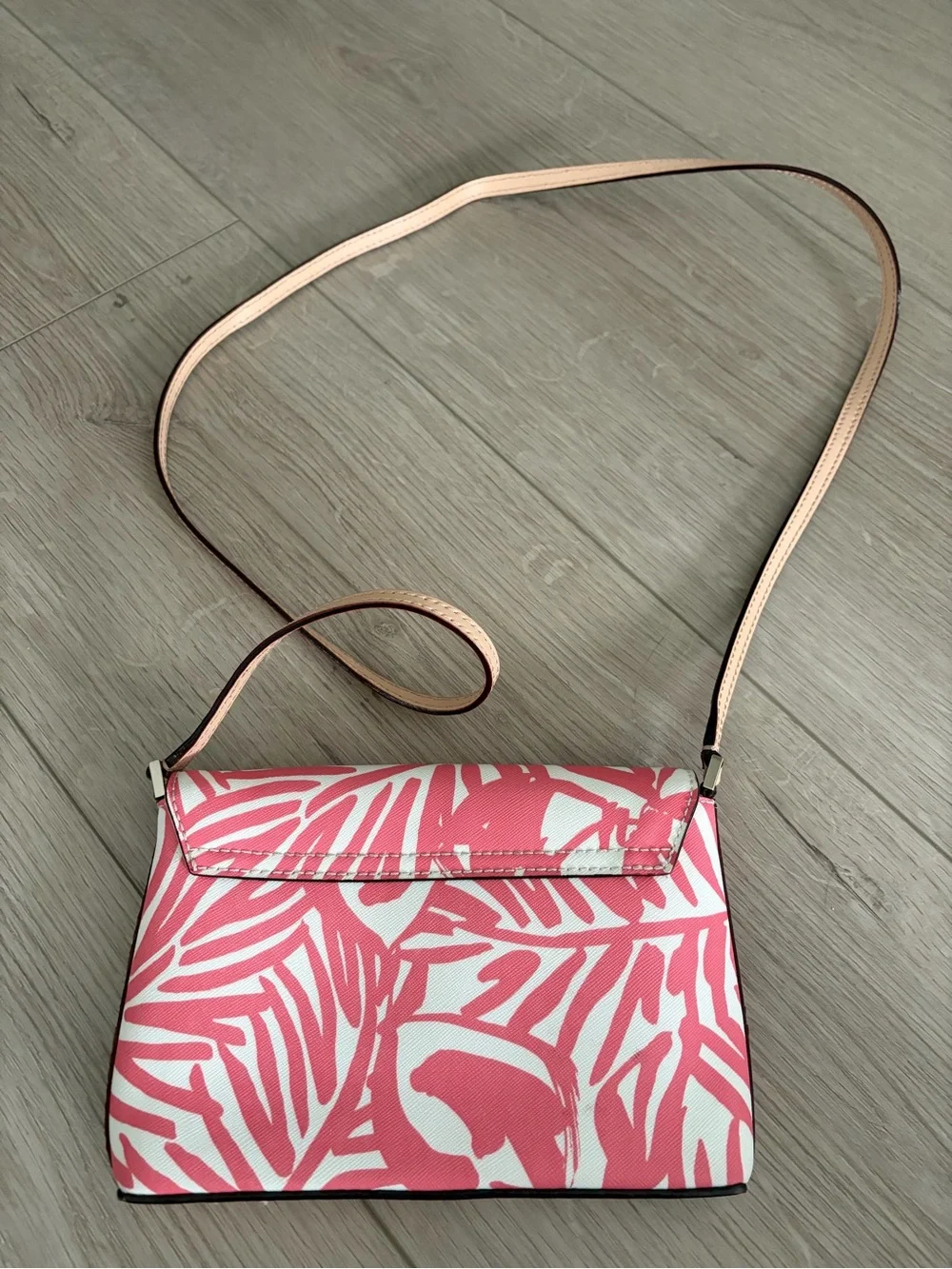 Kate Spade Pink Leaf-Print Crossbody Bag